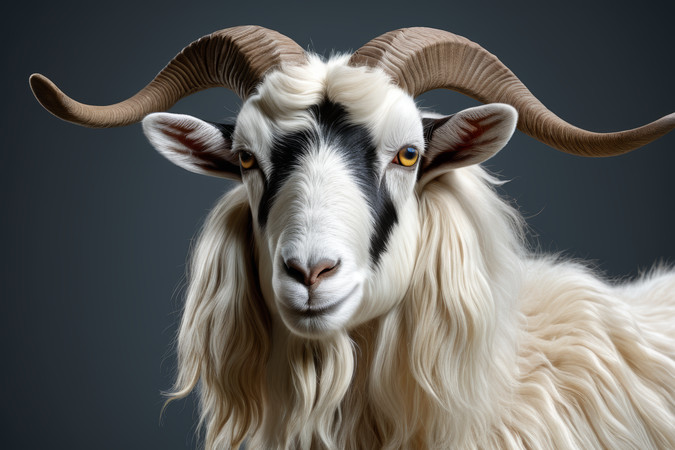 长角和长胡子的看着镜头高清图片 长角和长胡子的看着镜头高清图片