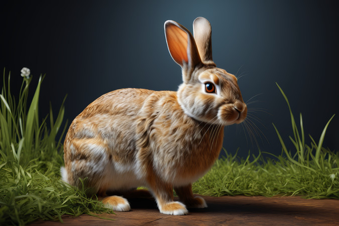 一只兔子站在草丛中高清图片 一只兔子站在草丛中高清图片