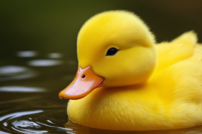 黄鸭橙喙漂浮在水池中高清图片 黄鸭橙喙漂浮在水池中高清图片