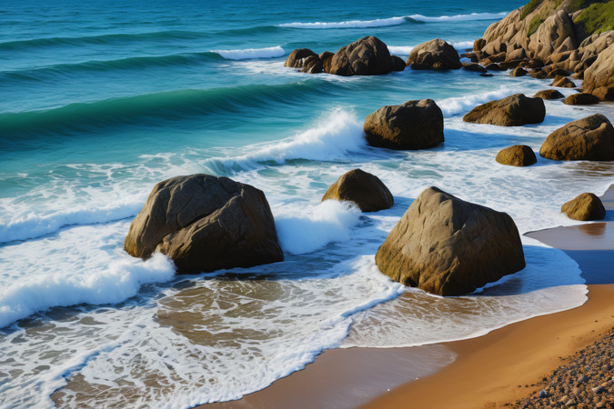 ��̲�Ͽ���ˮ�ͺ��˵ĵط�����ʯ�羰���