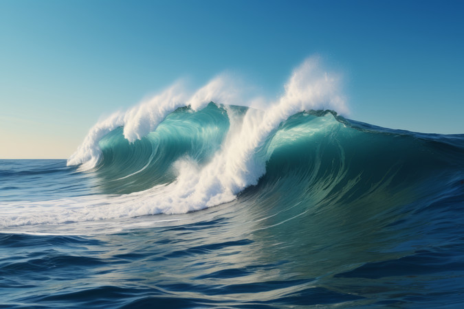 海洋中一股大浪正在破裂高清风景风光图片 海洋中一股大浪正在破裂高清风景风光图片