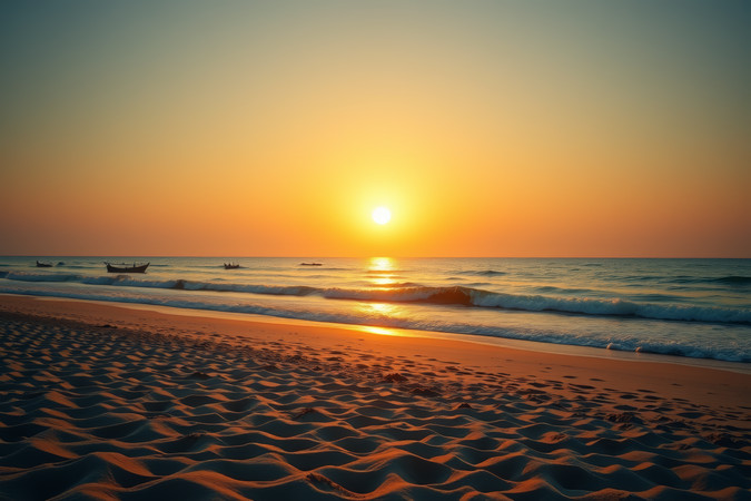 海浪拍打着海滩高清图片图片