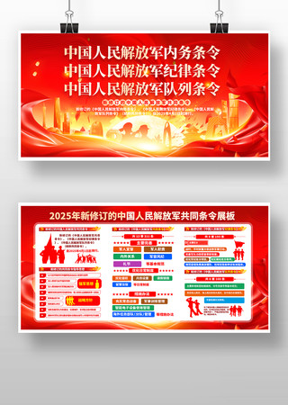 2025年中国人民解放军共同条令展板 2025年中国人民解放军共同条令展板