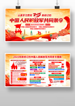 2025年中国人民解放军共同条令展板 2025年中国人民解放军共同条令展板