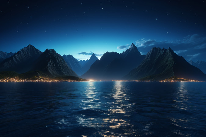 湖光山色满月的夜景高清风景风光图片 湖光山色满月的夜景高清风景风光图片