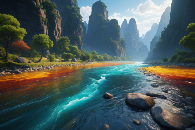 һ�����м�����ʯ��ˮ����羰���ͼƬ