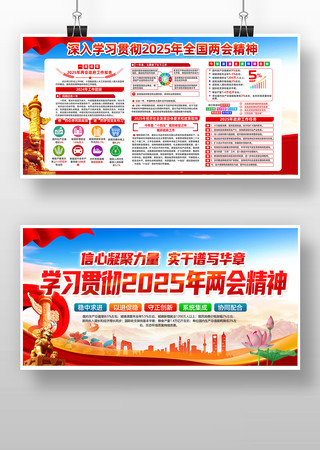 学习贯彻2025年全国两会精神党建展板 学习贯彻2025年全国两会精神党建展板