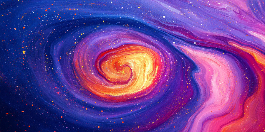 抽象星空旋涡色彩斑斓插画