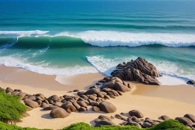 海滩岸边涌来一股巨浪高清图片 海滩岸边涌来一股巨浪高清图片