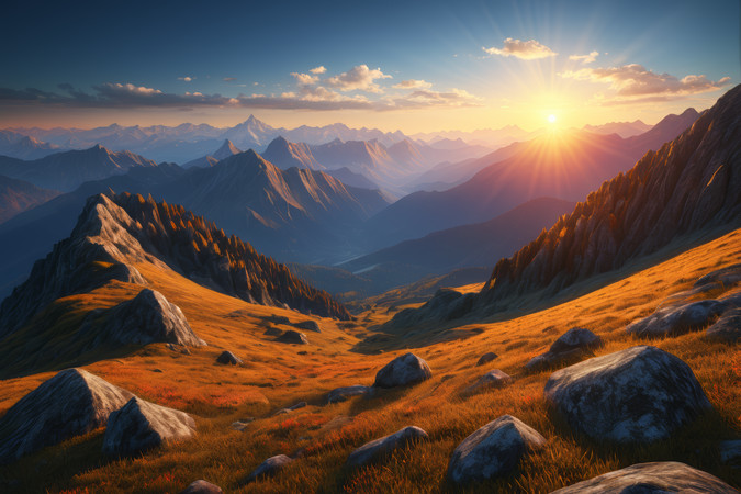 有日落山脉高清图片 有日落山脉高清图片