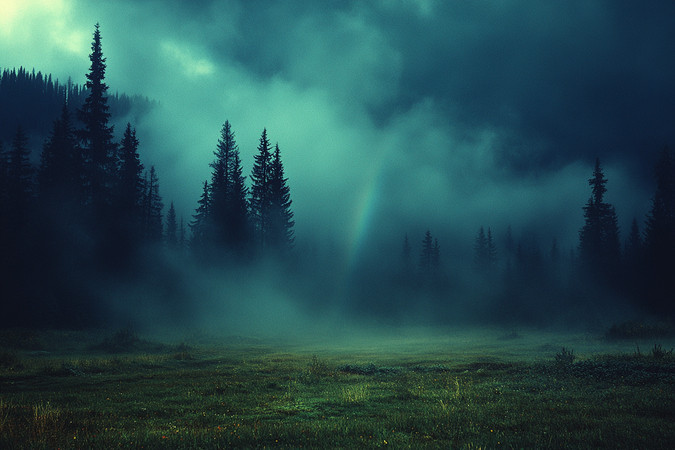 深林中的晨雾与阳光 深林中的晨雾与阳光