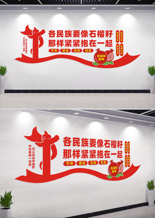 民族团结文化墙宣传标语 CDR