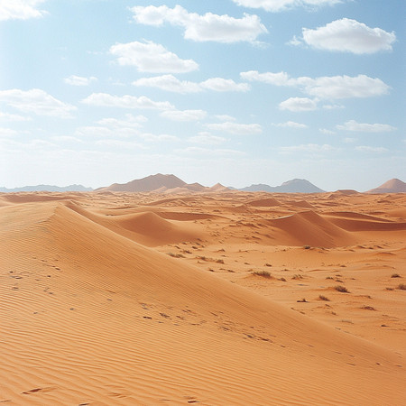 沙漠中的波纹与远山 沙漠中的波纹与远山