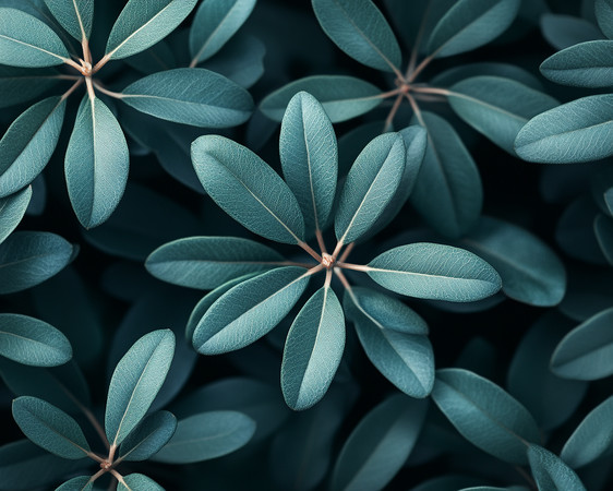 深蓝叶片间自然交织的生机 深蓝叶片间自然交织的生机