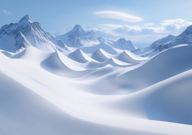 雪山之巅的宁静沙丘