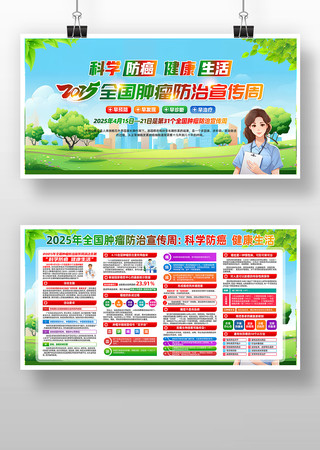 科学防癌2025全国肿瘤防治宣传周展板