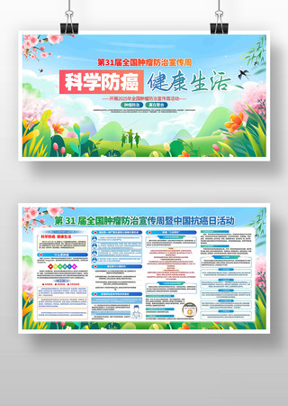 2025年全国肿瘤防治宣传周活动宣传展板 PSD