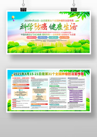 2025年全国肿瘤防治宣传周宣传展板 PSD