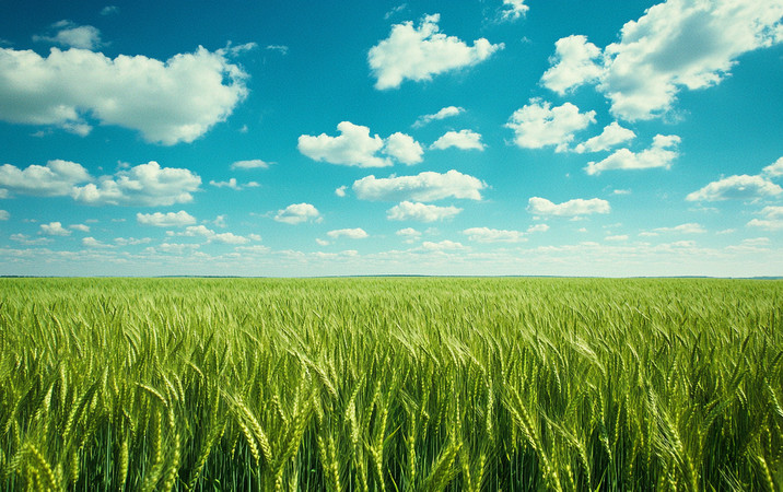 蓝天白云下的翠绿麦田 蓝天白云下的翠绿麦田