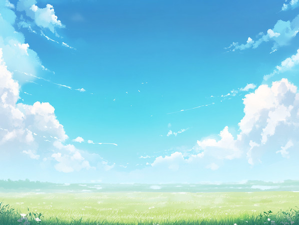 蓝天白云下静谧的绿野 蓝天白云下静谧的绿野