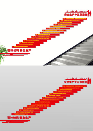 安全生产十五条措施楼道文化墙 CDR