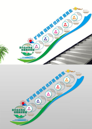 五水共治楼道文化墙