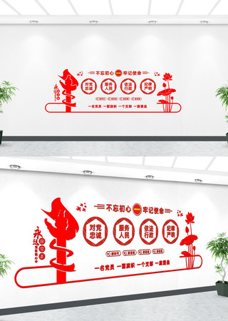 对党忠诚党建标语文化墙 CDR