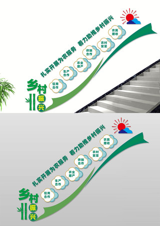 发展现代农业宣传标语楼梯文化墙 CDR