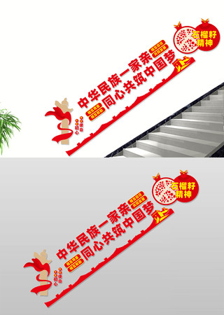 民族团结楼梯文化墙 CDR