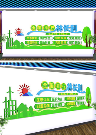 林业局形象墙林长制文化墙 CDR