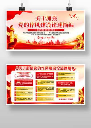 关于加强党的作风建设论述摘编党建展板