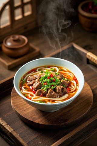 一碗盛有肉和蔬菜的汤特写高清图片