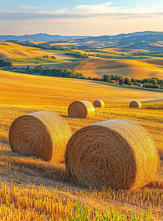 金色田野上的干草卷 金色田野上的干草卷