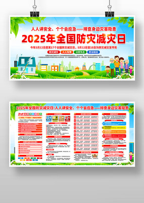 2025年全国防灾减灾日活动主题展板