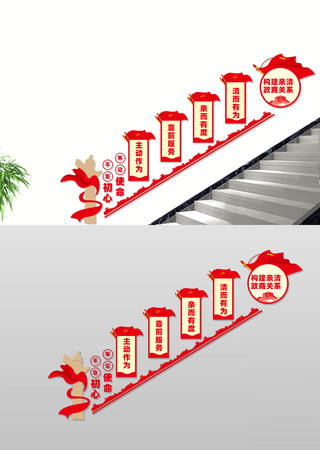 构建亲清政商关系楼梯文化墙