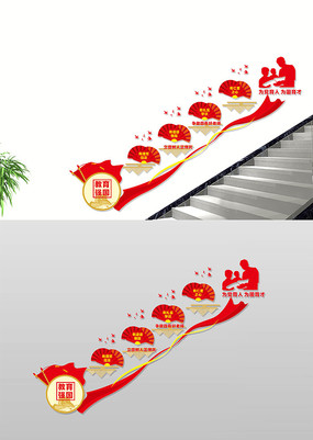 四有好老师宣传标语楼梯文化墙