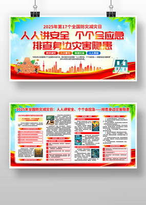 2025年全国防灾减灾日活动展板设计