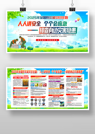 2025年全国防灾减灾日活动主题宣传展板 PSD