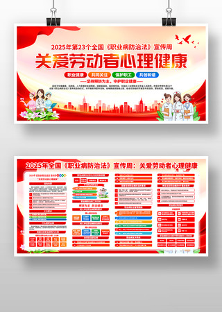  2025年职业病防治法宣传周展板 PSD