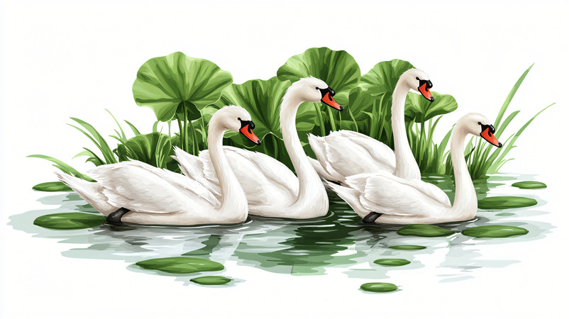 四只白色的天鹅 四只白色的天鹅
