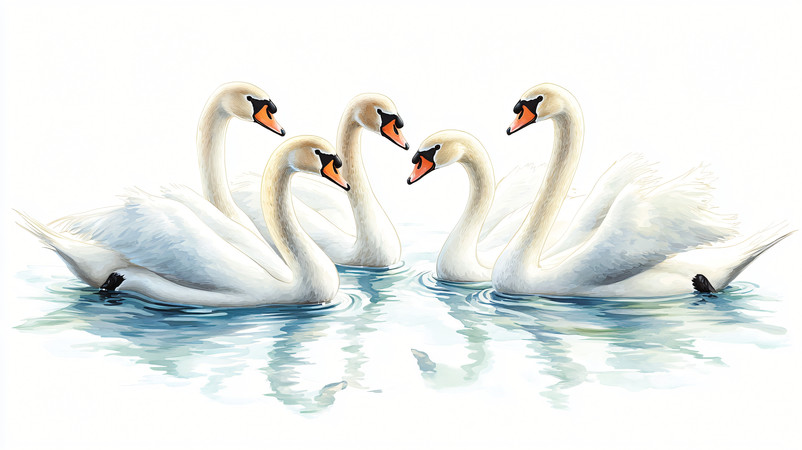 五只白色天鹅 五只白色天鹅