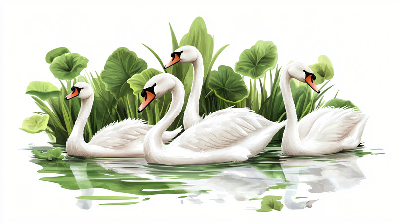 在湖面戏水的白天鹅 在湖面戏水的白天鹅