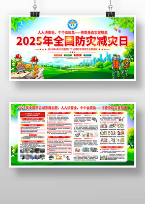 2025年全国防灾减灾日活动主题宣传展板