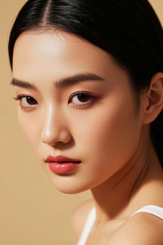 一位白上衣黑头发的女人特写高清图片