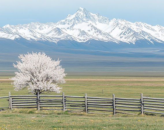 春日山脚下花开栅栏旁 春日山脚下花开栅栏旁