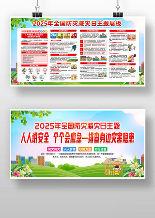 开展2025年全国防灾减灾日展板