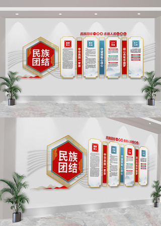 民族团结党建文化墙 CDR
