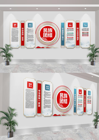 民族团结三个认同五个尊重文化墙 CDR