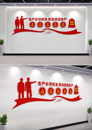 企业工地安全生产文化墙标语 CDR