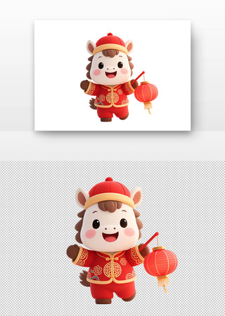 卡通马宝宝手持红灯笼
